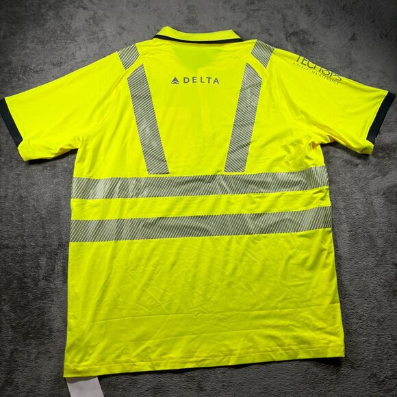 Lands End Delta Airlines Uniform Polo Shirt Reflective Crew Work Yellow XL G313 - Picture 3 of 10